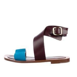 Celine Leather Crossover Sandals